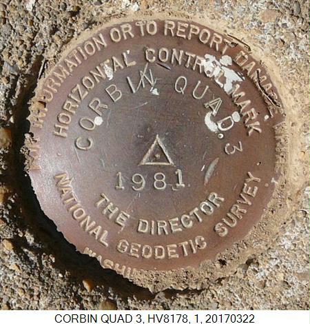 Corbin Quad 3 survey marker